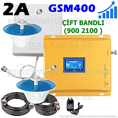GSM Çift Bandlı Sinyal Yükseltici - 2 İç Antenli