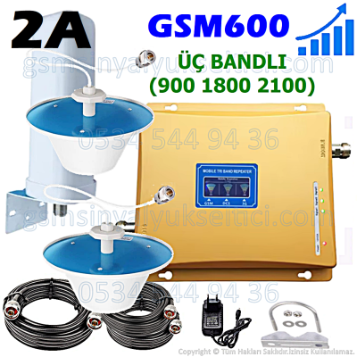 GSM Üç Bandlı Sinyal Yükseltici - 2 İç Antenli