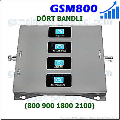 GSM Dört Bandlı Sinyal Yükseltici - 2 İç Antenli
