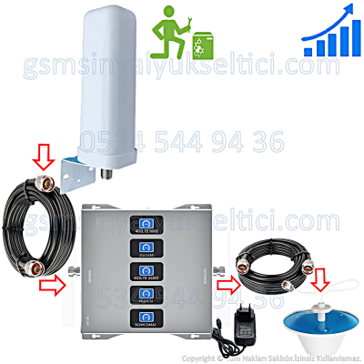 GSM Beş Bandlı Sinyal Yükseltici - 2 İç Antenli
